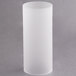 A clear glass cylinder on a gray surface.