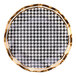 A Sophistiplate paper salad plate with a black and white houndstooth pattern.