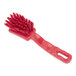 A Carlisle Sparta red polyester detail brush with a long handle.