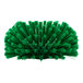 A Carlisle green plastic brush with long green bristles.