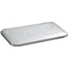 A silver Choice aluminum foil steam table pan with a clear plastic lid.