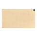 A beige rectangular rubber cutting board with a blue border.
