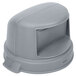 A grey plastic lid for a Continental 32 gallon trash can.
