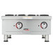 An APW Wyott stainless steel countertop range with two burners.