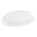 A white plastic oval lid with a handle.