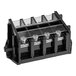 A black plastic Cooking Performance Group terminal block with four metal compartments.