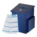 A blue ADIRoffice suggestion box with a few white papers next to it.