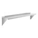 A white stainless steel Regency wall shelf with a shelf on top.