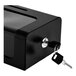 A black ADIRoffice steel donation/suggestion box with a key in the lock.