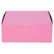 A pink rectangular box with a lid.