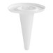 A white plastic cone with a small pointed cap.