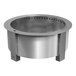 A BREEO stainless steel fire pit bowl with holes in it.
