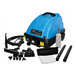 A blue and black NaceCare Solutions steam cleaner with accessories.