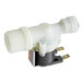 A white plastic Cooking Performance Group water solenoid valve with a white plastic pipe.