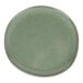 A Front of the House Artefact moss green porcelain plate with a gold rim.