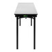 A National Public Seating gray rectangular folding table with black legs and a T-mold edge.