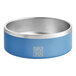 A blue and silver Planetary Design BruTrek double-wall stainless steel dog bowl.