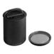 A matte black galvanized steel Planetary Design Airscape food storage container with a lid.