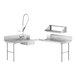 A stainless steel Regency dishtable with sink and shelf.