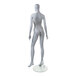 A full shot of a white Econoco female mannequin with arms at sides and right leg forward.