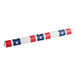 A Table Mate patriotic plastic table cover roll with red, white, and blue stars on a white background.