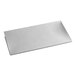 A white rectangular Table Mate plastic table cover with a metallic silver tray underneath.