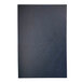 A navy blue leather H. Risch, Inc. menu cover with a customizable front view.