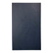 A black leather menu cover with a navy blue insert.