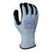 Armor Guys light blue work glove with black HCT microfoam nitrile palm coating.