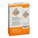 A white and orange box of Gatorade Zero Sugar Orange sports drink powder sticks.