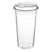 A clear Choice PET plastic cup with a lid.