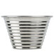 An American Metalcraft stainless steel round ribbed sauce cup.