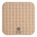 A close-up of a brown square Hoffmaster EcoWave paper coaster with a black circular logo.
