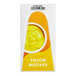A package of yellow ServSense mustard label stickers on a white background.