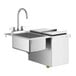 A Regency stainless steel drop-in hand sink with a faucet and ice bin.