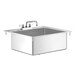 A Regency stainless steel sink with an 8" swing faucet.