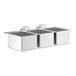 A Regency stainless steel drop-in sink with three compartments.