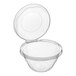 A case of 150 clear Inline Plastics Safe-T-Fresh deli containers with hinged dome lids.