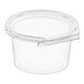 A case of 300 clear Inline Plastics Safe-T-Fresh 16 oz. deli containers with flat lids.