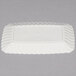A white rectangular Fineline Flairware snack tray with a wavy pattern.