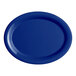 A blue Acopa Foundations melamine platter with a white rim.