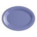 A purple Acopa Foundations melamine platter with a wide rim on a white background.
