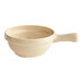 An Acopa Foundations tan melamine bowl with a handle.