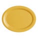 A yellow Acopa Foundations melamine platter with a wide rim.