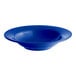 An Acopa Foundations blue melamine salad bowl with a wide rim.