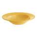 An Acopa Foundations yellow melamine bowl with a wide rim.