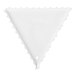 A white plastic triangle with sharp triangles on the edges.