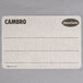 A white card with black text reading "Cambro"