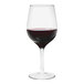 A Tossware Reserve Go-To Tritan plastic wine glass with red wine.