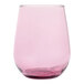 A Tossware Reserve Go-To Blush Tritan plastic stemless wine glass.